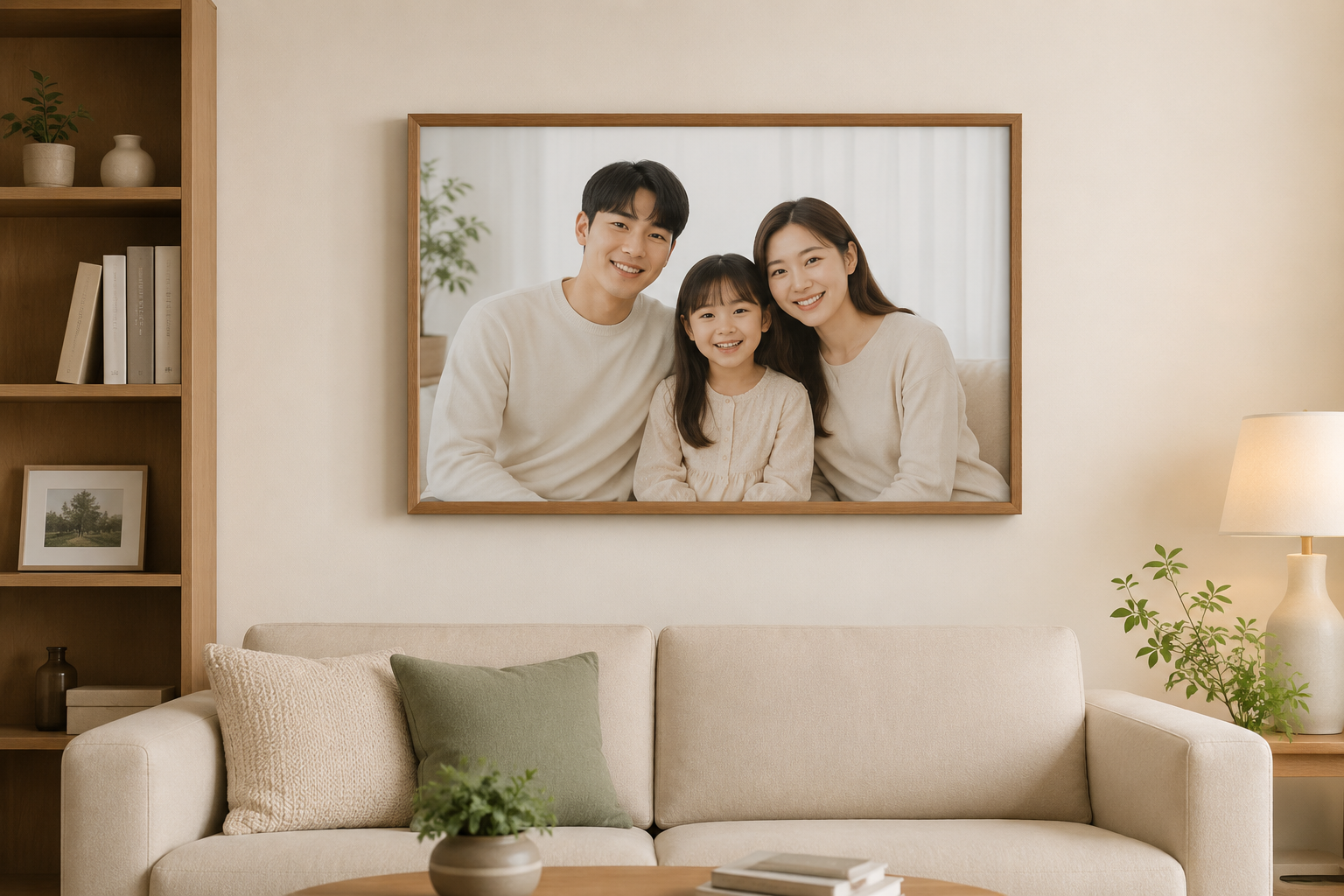 거실 갤러리월 메탈액자 5×7 조합 가이드